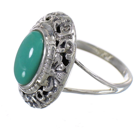 Genuine Sterling Silver And Turquoise Ring Size 5-1/4 YX73792